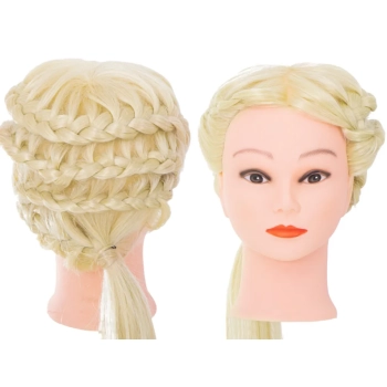 Główka głowa treningowa fryzjerska naturalne włosy blond