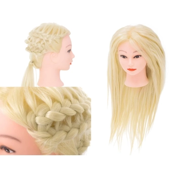 Główka głowa treningowa fryzjerska naturalne włosy blond