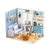 Domek dla lalek drewniany pokój dzienny model do złożenia LED DIY 3016 15,02cm