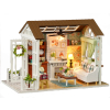 Domek dla lalek drewniany salon model do złożenia LED 8008-A 20,6cm