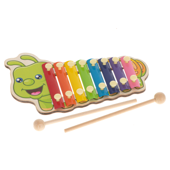 Cymbałki drewniane kolorowe dla dzieci gąsienica