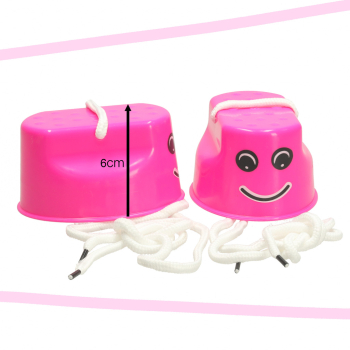 Szczudła dla dzieci do skakania kubełkowe chodaczki równowaga 2 sztuki różowe