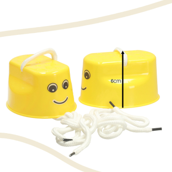 Szczudła dla dzieci do skakania kubełkowe chodaczki równowaga 2 sztuki żółte