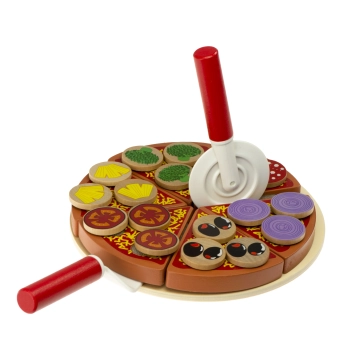 Pizza drewniany zestaw do zabawy z akcesoriami 20cm