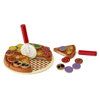 Pizza drewniany zestaw do zabawy z akcesoriami 20cm