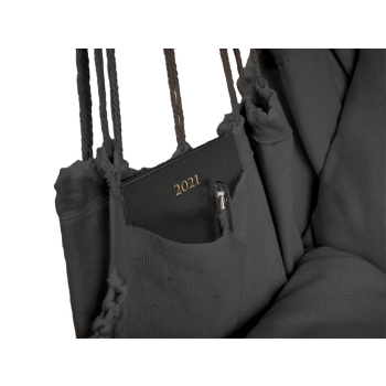 Hamak brazylijski krzesło z poduszkami czarny z frędzlami