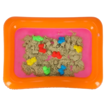 Piasek Kinetyczny w wiaderku 1kg foremki beżowy