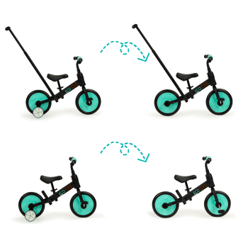 Rower rowerek biegowy z pedałami - treningowy kółka boczne 3w1 ECOTOYS