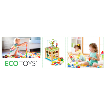 Drewniana kostka edukacyjna, tablica sorter mula ECOTOYS