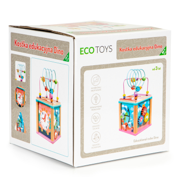 Drewniana kostka edukacyjna, sorter mula ECOTOYS