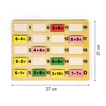 Klocki matematyczne z tablicą domino edukacyjne ECOTOYS