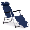 Leżak fotel ogrodowy plażowy składany 2w1 leżanka niebieski