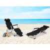 Leżak fotel ogrodowy plażowy składany 2w1 leżanka czarny