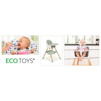 Fotelik krzesełko do karmienia dzieci wysokie 2w1 ECOTOYS