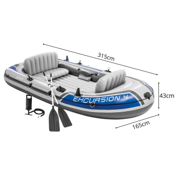 Ponton Excursion 4 osobowy wędkarski wiosła pompka