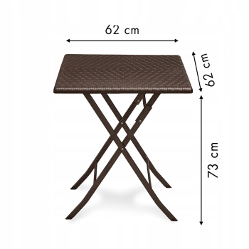 Stolik ogrodowy składany stół kawowy ratan balkon 62 cm