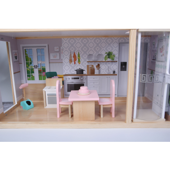 Domek dla lalek duży drewniany 138 cm Rezydencja Maya 28 el. ECOTOYS