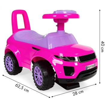 Jeździk dla dzieci autko odpychacz auto dźwięki różowy
