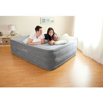 Materac łóżko do spania dwuosobowy z pompką automatyczną - 203x152cm INTEX