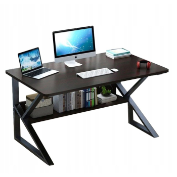 Biurko komputerowe, biurowe z półką 100x60cm czarne