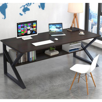 Biurko komputerowe, biurowe z półką 100x60cm brązowe