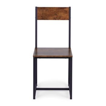 Zestaw komplet mebli stolik 2 krzesła metal MDF postarzane drewno