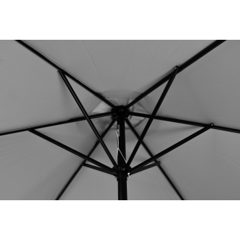 Duży parasol ogrodowy skośny łamany z korbą 6 żeber szary 270 cm