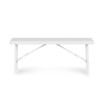 Zestaw cateringowy stół 120 cm 2 ławki komplet bankietowy - biały