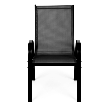 Zestaw komplet 2 krzeseł ogrodowych na taras balkon czarne