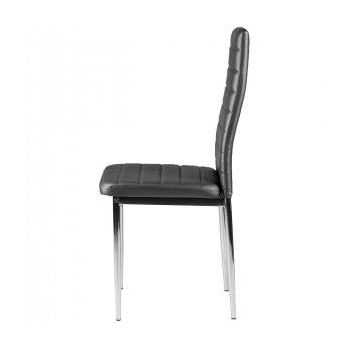Krzesła z ekoskóry do salonu i jadalni 4szt. chromowane nogi szare
