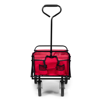 Wózek transportowy składany duży wózek ogrodowy plażowy 70kg czerwony