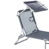 Leżak leżanka fotel ogrodowy z daszkiem regulowany szary