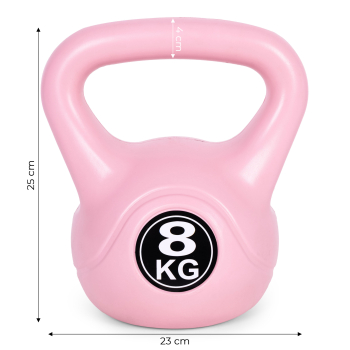 Kettlebell kettle 8 kg do ćwiczeń hantla kula odważnik obciążenie ciężar fitness różowy ModernHome