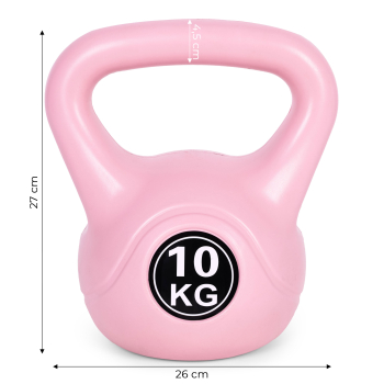 Kettlebell kettle 10 kg do ćwiczeń hantla kula odważnik obciążenie ciężar fitness różowy ModernHome