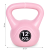 Kettlebell kettle 12 kg do ćwiczeń hantla kula odważnik obciążenie ciężar fitness różowy ModernHome