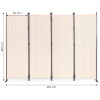 Składany parawan ogrodowy pokojowy 4-panelowy 167x216 cm beżowy MultiGarden