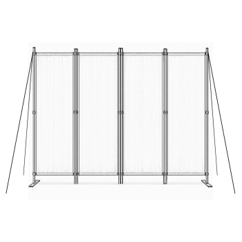 Składany parawan ogrodowy pokojowy 4-panelowy 167x216 cm beżowy MultiGarden