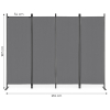 Składany parawan ogrodowy pokojowy 4-panelowy 167x216 cm szary MultiGarden