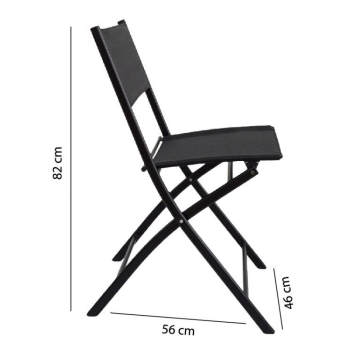Krzesło krzesła ogrodowe na taras balkon 2szt czarne