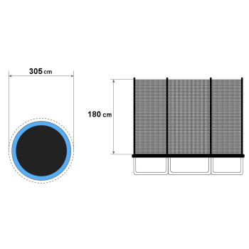 Zewnętrzna siatka do trampoliny 305cm 10ft/6 słupków