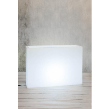 Biała donica prostokątna Longerino z oświetleniem