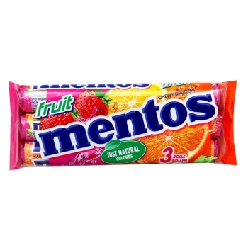 Mentos Frucht Kaubonbon 3x38 g
