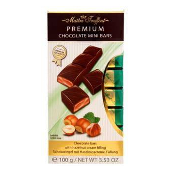Batoniki Premium mlecznej czekolady z nadzieniem orzechowym 100g