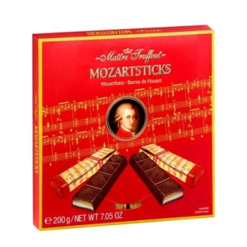 MaitreTruffout Mozartsticks Luksusowe Czekoladowe Batony z Marcepanem i Nugatem 200 g