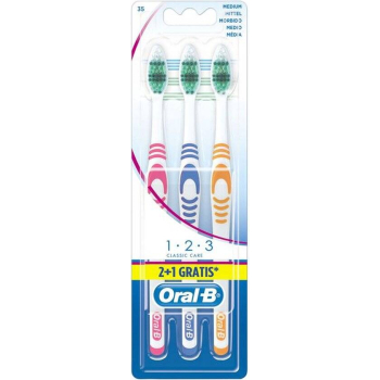 Oral-B Classic Care 1 2 3 Medium Szczoteczka do Zębów 3 szt.
