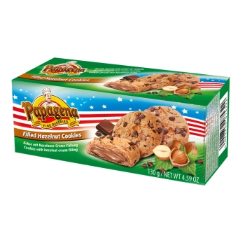 Papagena Choco Chip Ciastka z Kremem Orzechowym i Orzechami 130 g