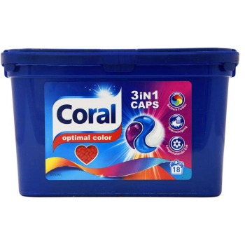 Coral Optimal Color 3in1 Kapsułki do Prania 18 szt.