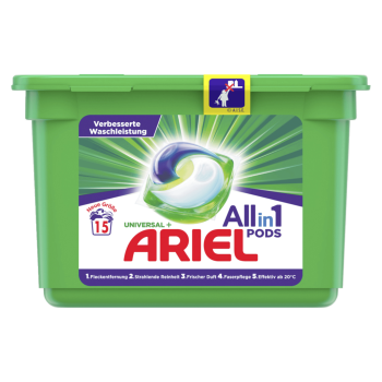 Ariel All in 1 Universal +Kapsułki do Prania 15 szt. DE