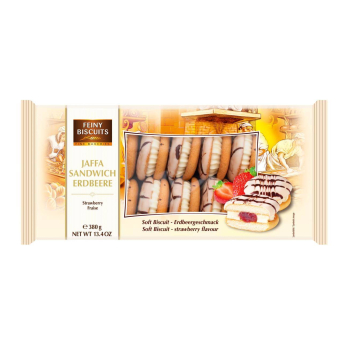 Feiny Biscuits Jaffa Sandwich Markizy Biszkoptowe Kremowo-Truskawkowe 380 g