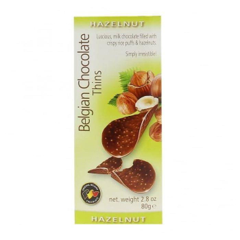 Belgian Chocolate Thins Hazelnut 80 g